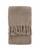 Fringed Taupe Teddy Throw 2