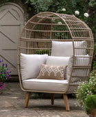 Garden Brown PE Wicker Egg Chair 6