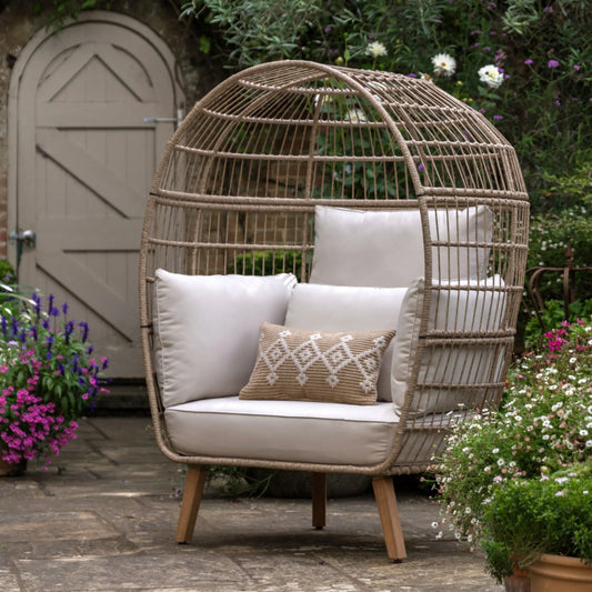 Garden Brown PE Wicker Egg Chair 6