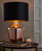 Glass High Shine Copper Table Lamp & Shade - The Farthing