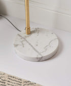 Gloss White Glass & Gold Floor Lamp - The Farthing