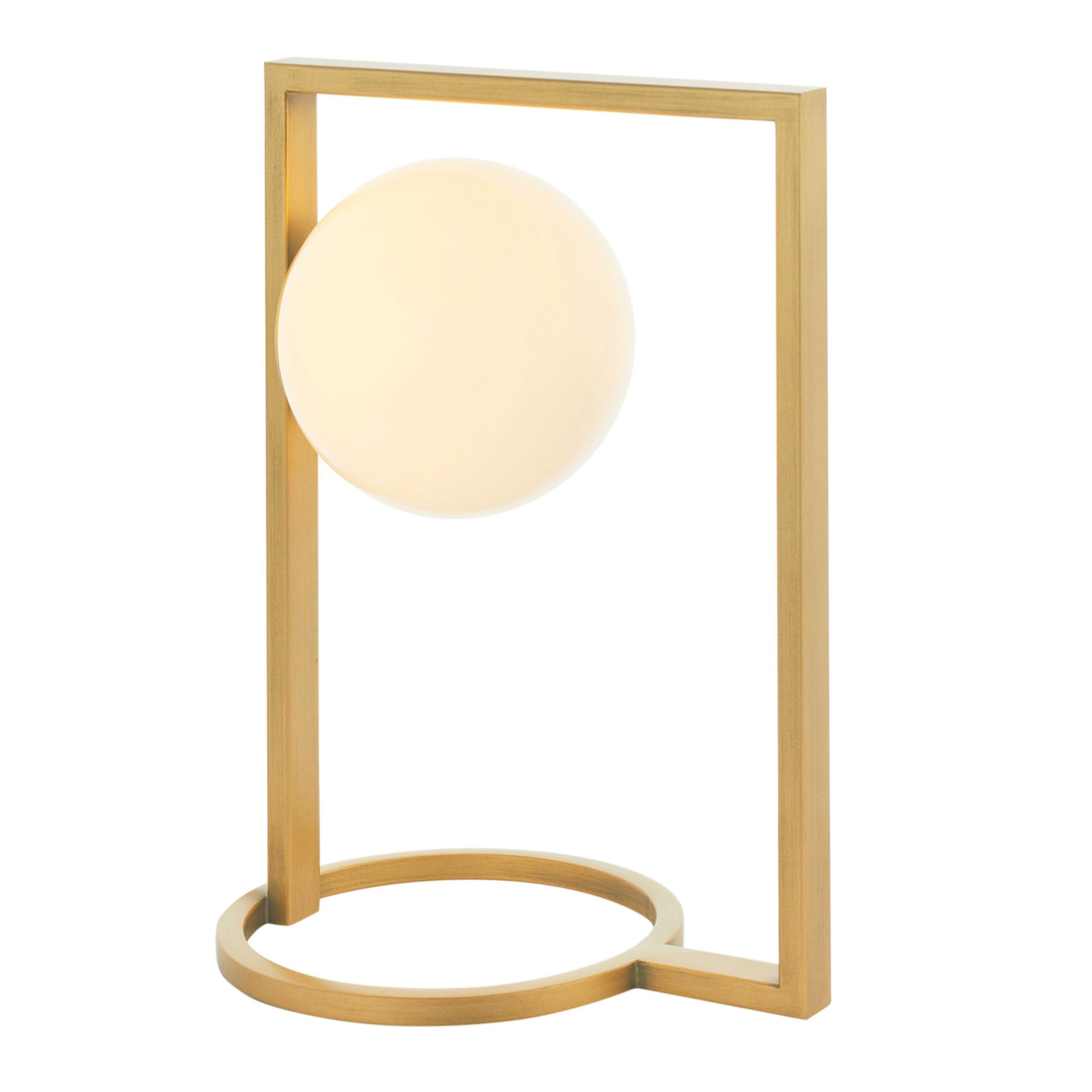 Gold Art Deco Opal Sphere Table Light 1