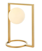 Gold Art Deco Opal Sphere Table Light 1