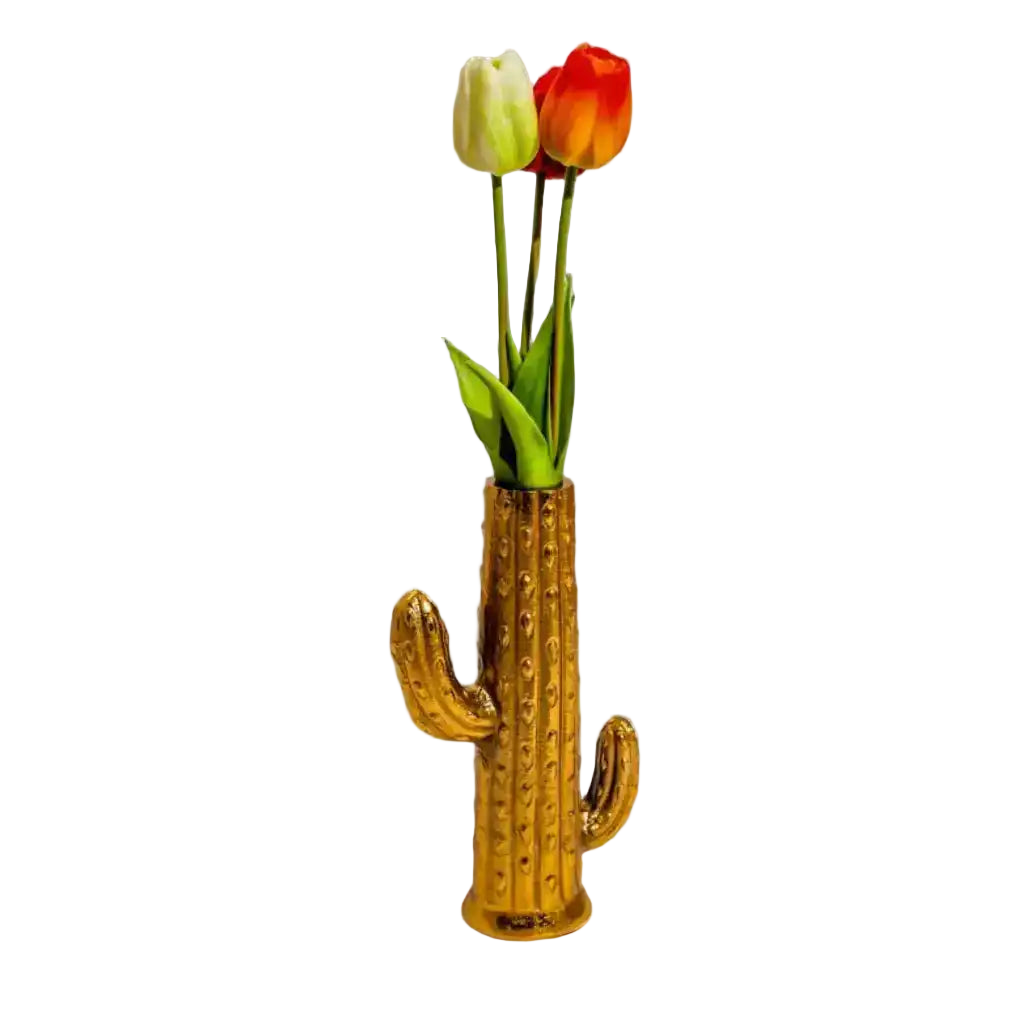Gold Cactus Stem Vase 2