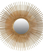 Gold Deco Round Sunburst Wall Mirror