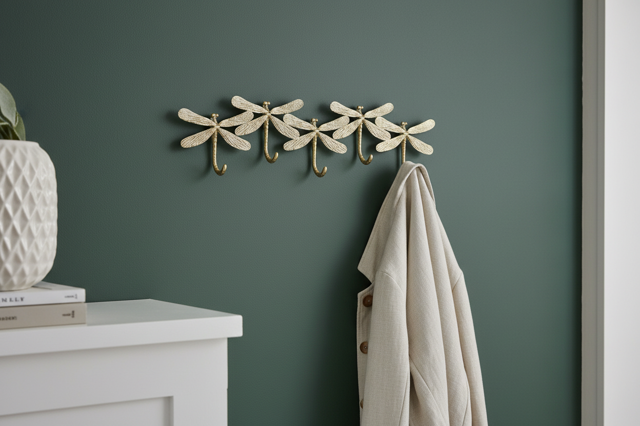 Gold Dragonfly Door Hooks