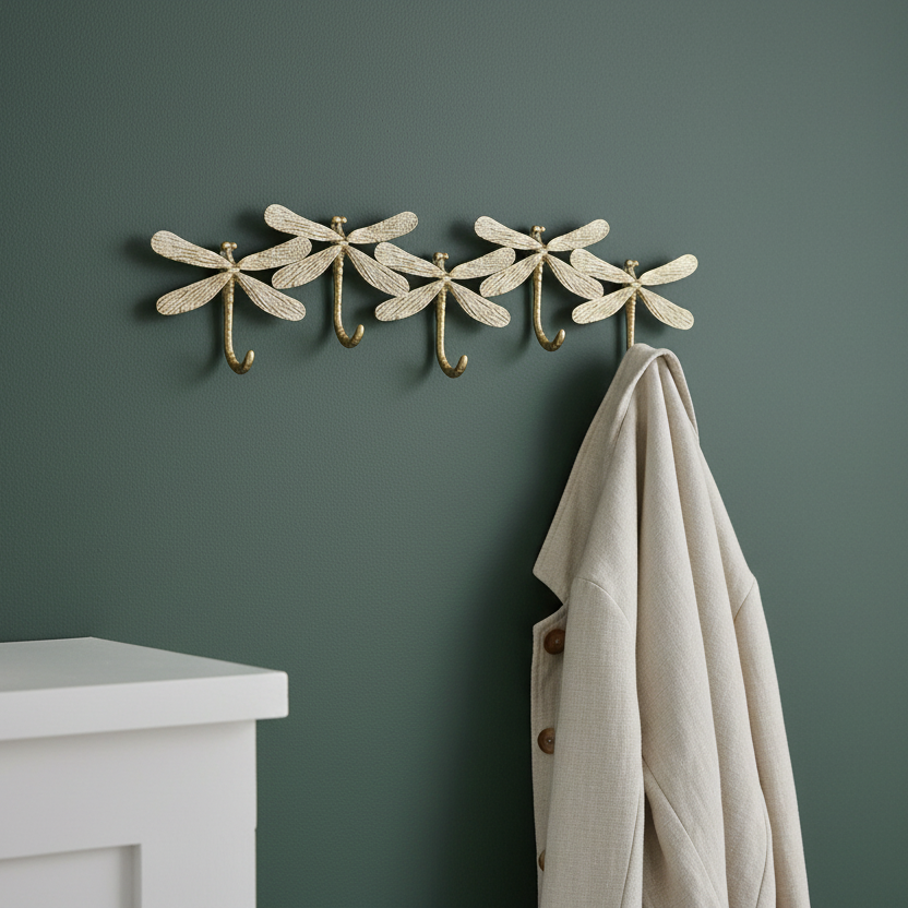 Gold Dragonfly Door Hooks