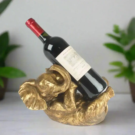 Gold Elephant Wine Bottle Holder