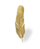 Gold feather on a white background