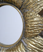 Decorative gold mirror with textured design