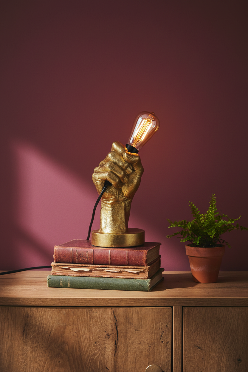 Gold Hand Table Lamp