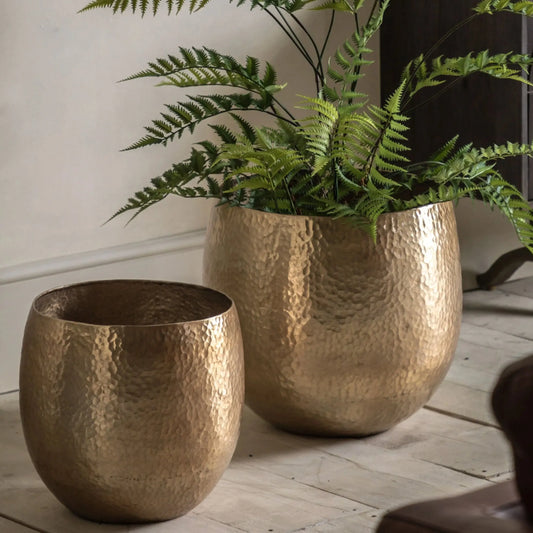 Gold Metal Planter Set of 2