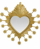 Gold Milagro Heart Sunburst Mirror