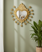 Gold Milagro Heart Sunburst Mirror