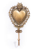 Gold Milagro Sacred Heart Wall Hook 1