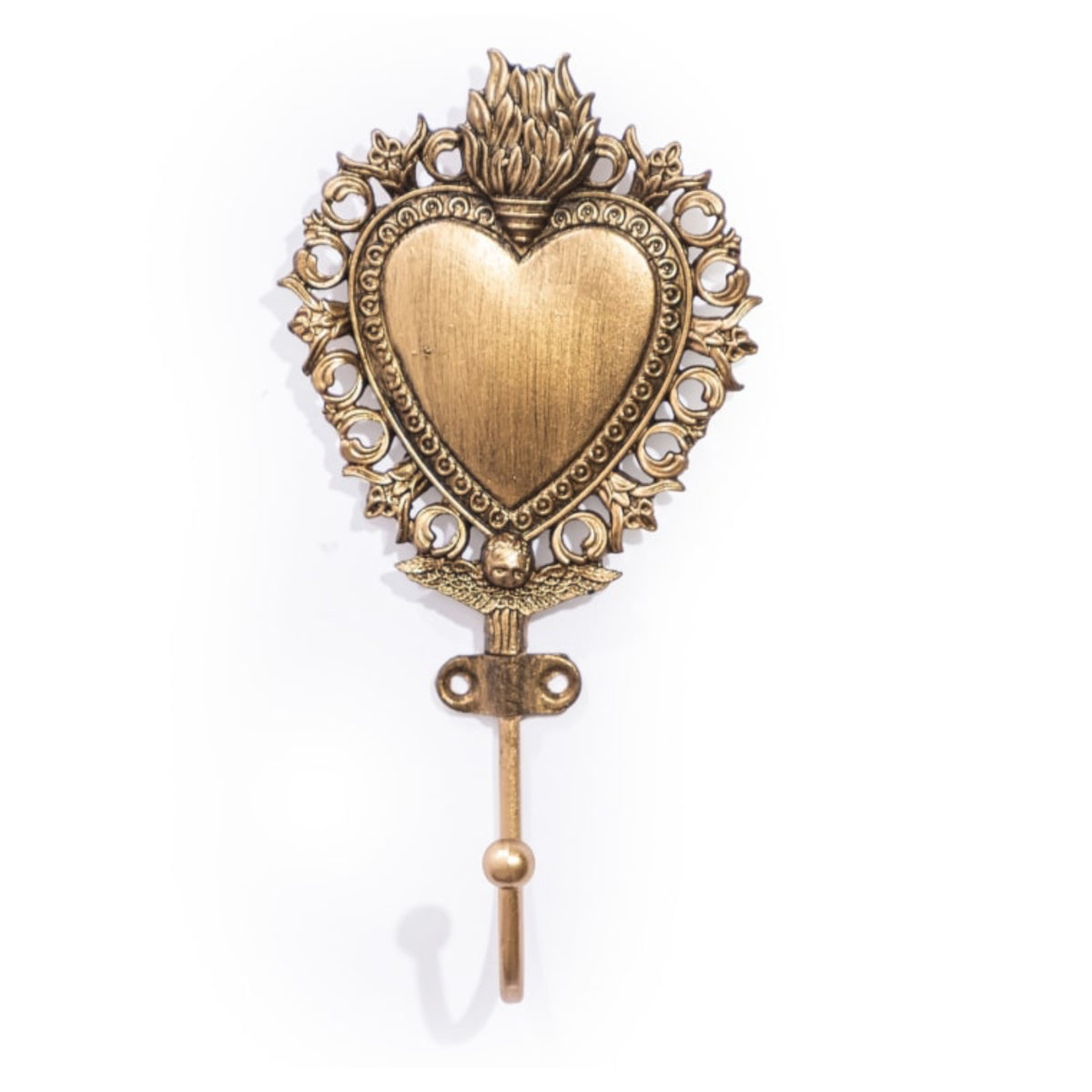 Gold Milagro Sacred Heart Wall Hook 1
