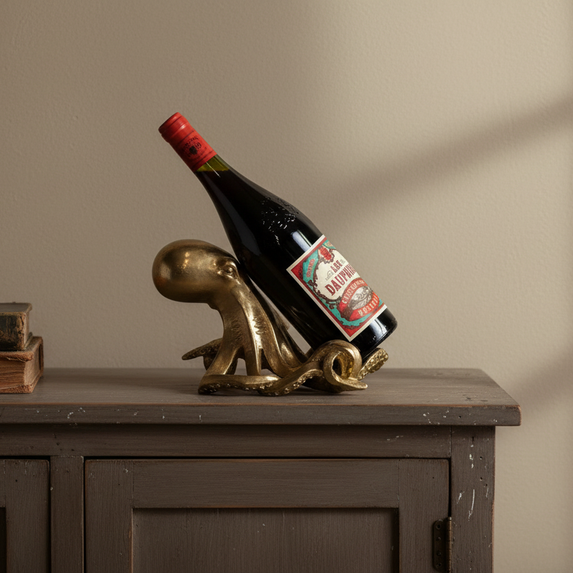 GoldOctopusWineBottleHolder 2