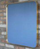 Gold Slim Edge Square Wall Mirror - The Farthing