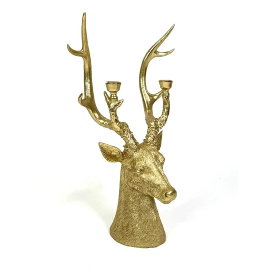 Gold Stag Candle Holder