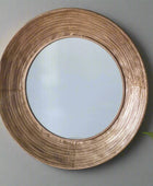 Gold Textured Round Metal Mirror - The Farthing