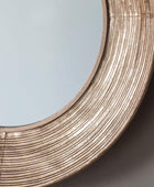 Gold Textured Round Metal Mirror - The Farthing