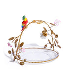 Gold Leaves & Parrot Serving Plate