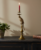 Gold Parrot on Stand Candle Holder
