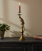 Gold Parrot on Stand Candle Holder