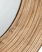 Gold Textured Round Metal Mirror
