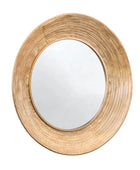 Gold Textured Round Metal Mirror