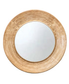 Gold Textured Round Metal Mirror