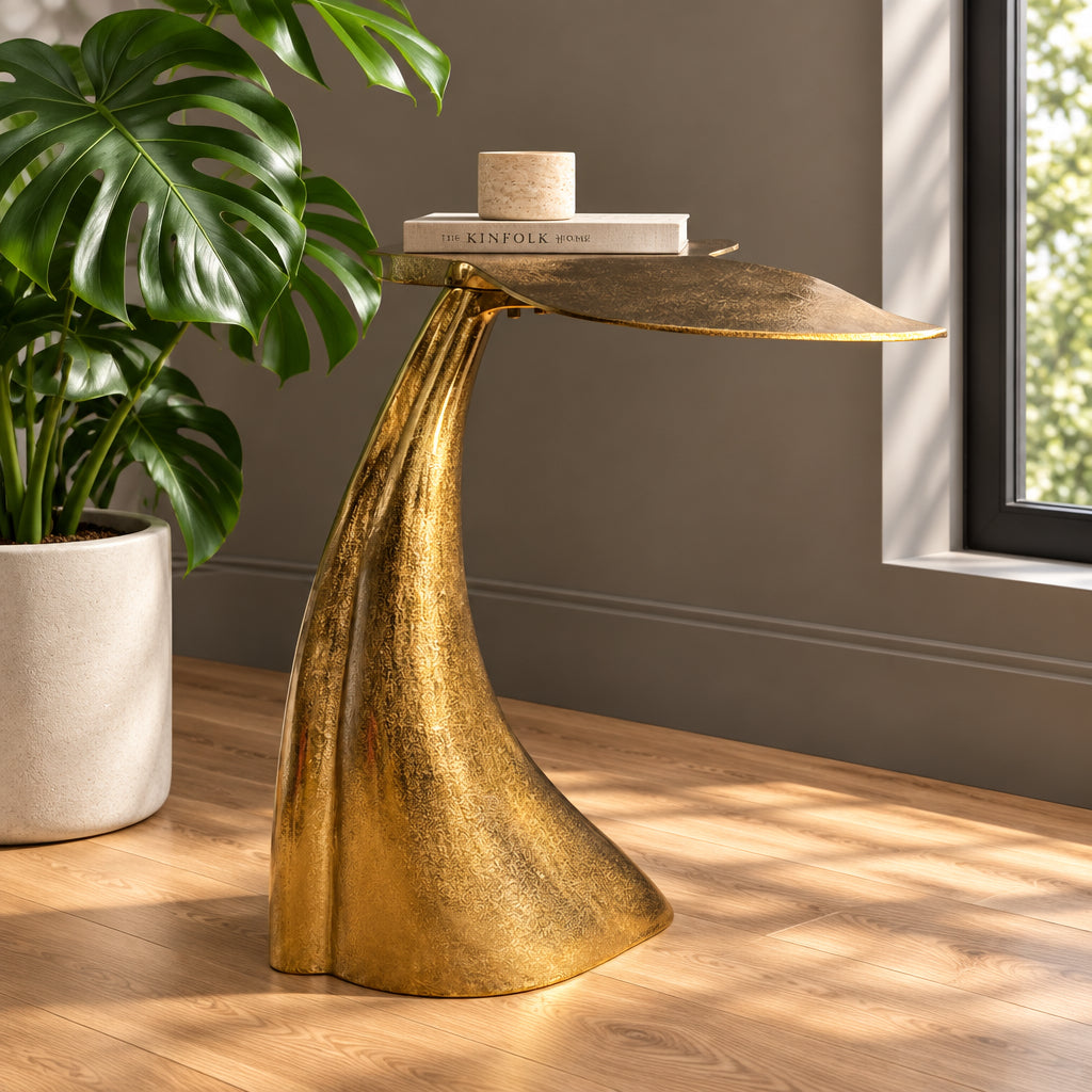 Gold Whale Tail Side Table