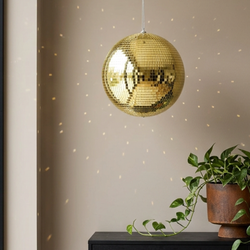 Gold Hanging Disco Ball – 20cm