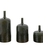 Green Ceramic Pots Set of 3 Ornaments 2