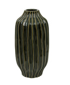 Green Ceramic Ripple Ribbed Vase 1