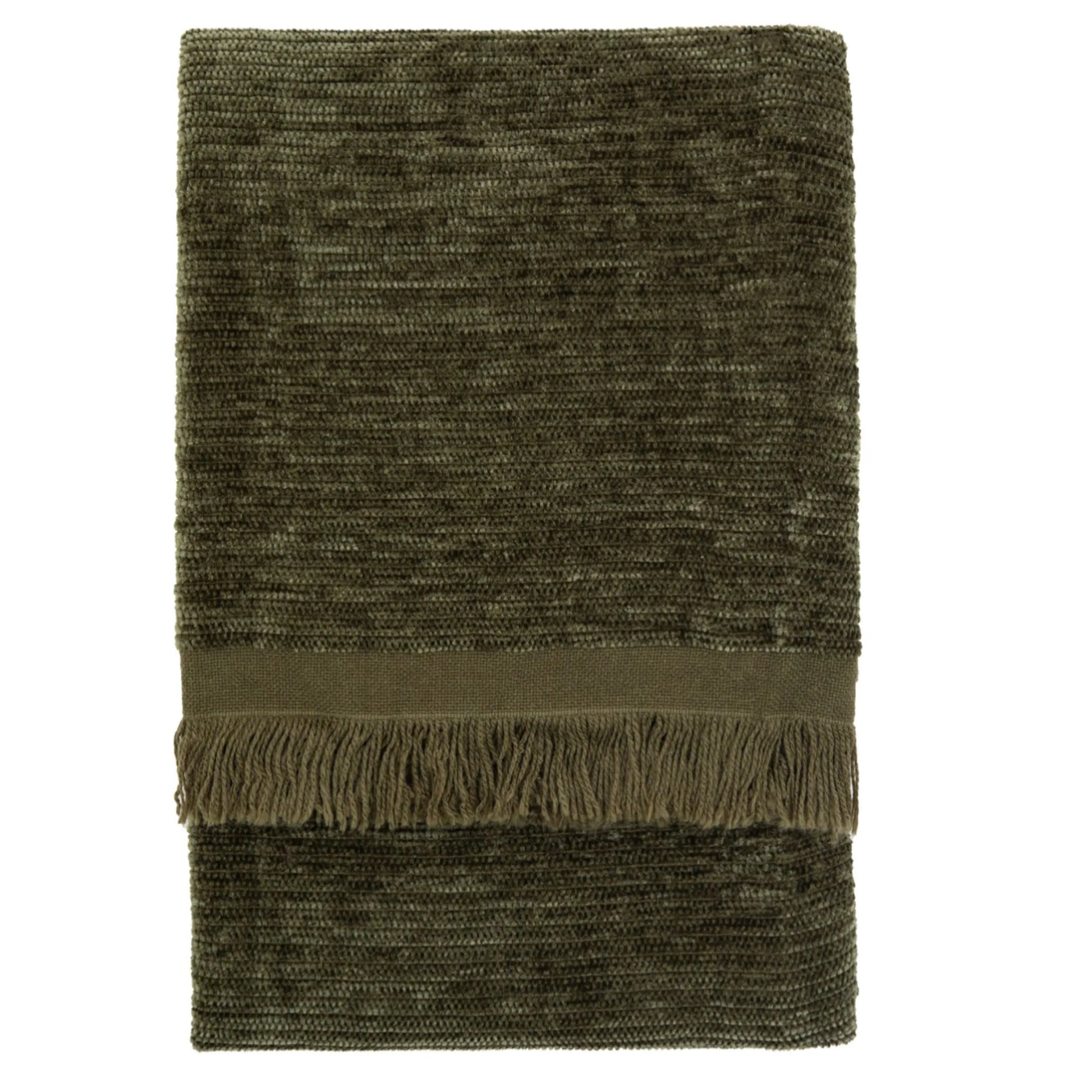 Green Chenille Fringed Throw 2