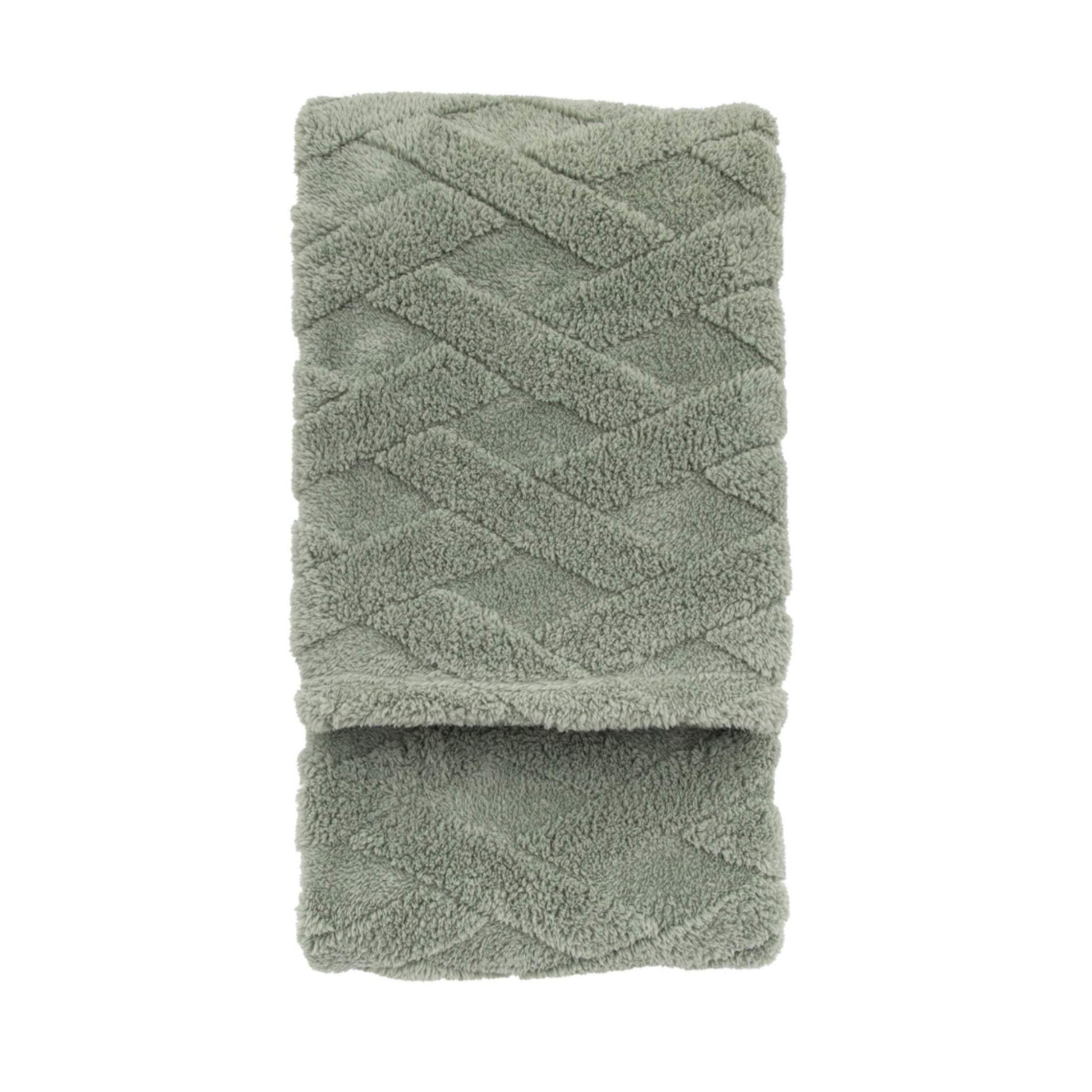 Green Chunky Extra Soft Cross Texture Throw - The Farthing