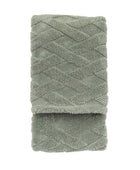 Green Chunky Extra Soft Cross Texture Throw - The Farthing