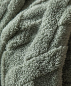 Green Chunky Extra Soft Cross Texture Throw - The Farthing