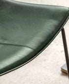 Green Curved Seat Faux Leather Chair 1