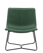 Green Curved Seat Faux Leather Chair 4