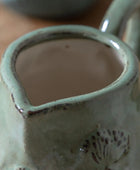 Green Embossed Meadow Ceramic Jug Vase 4