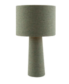 Green textured table lamp on a white background