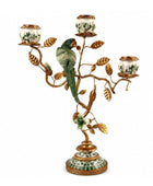 GREEN PARROT MULTI-CANDLE HOLDER