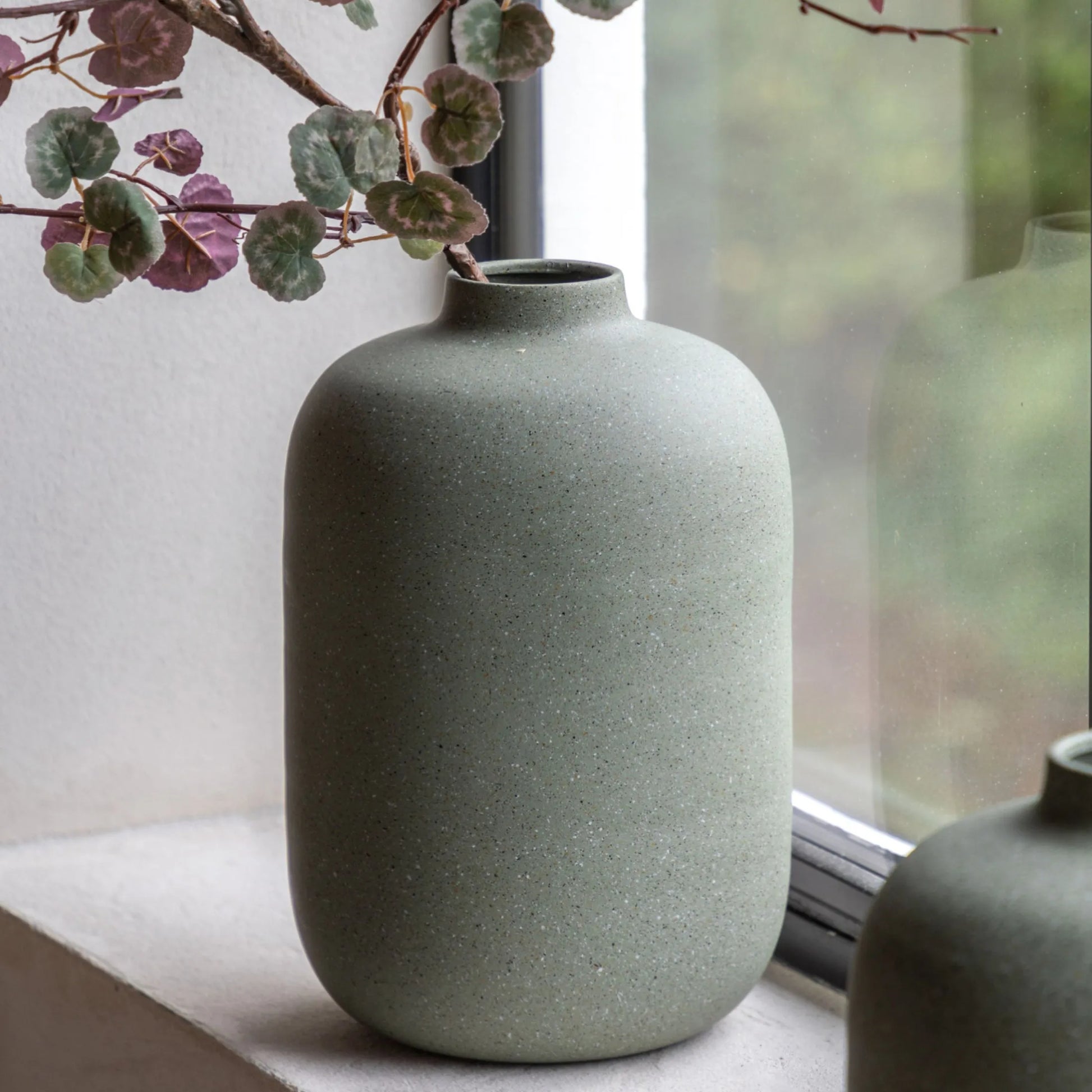 Green Speckle Metal Vase | The Farthing 2