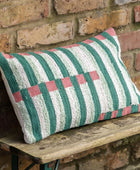 Green Stripe Woven Cushion 6