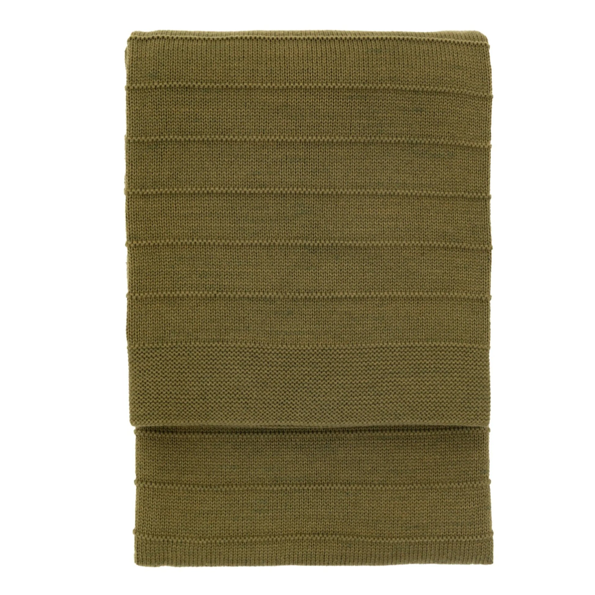 Green Subtle Knit Stripe Throw FARTHING