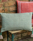 Green Tasseled Edge Woven Cushion 5