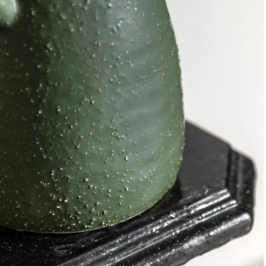 Green Textured Mid Century Inspired Bottle Vase