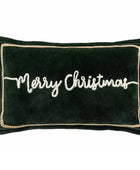 Green Velvet Merry Christmas Cushion 3